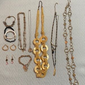 Bundle Jewelry 5 Necklaces 4 Bracelets 2 Pairs Earrings